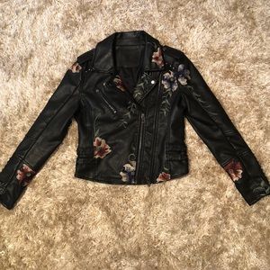 Urban Outfitters Leather Embroidered Jacket